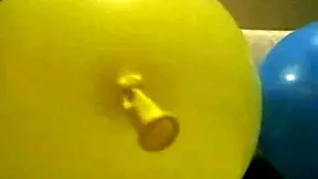 Sophie masturbates with balloons in the living room and bathroom, fingering her wet pussy