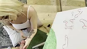 Petite Amateur College Student Teases Big Dick With Handjob