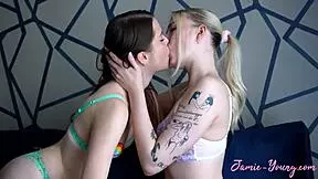 Having a passionate make out session with mimi and jamie in a casual chat