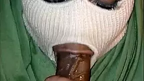 Masked Girl Delivers Super Sloppy Deepthroat Blowjob