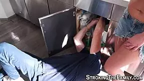 horny teen 18+ gets facial from cougar 😈💦