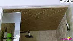 drop dead gorgeous blonde took a relaxing shower