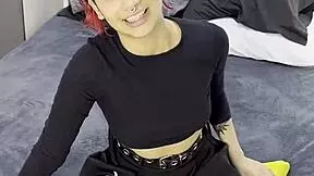 i interviewed this tiny emo goth teen before creampieing her