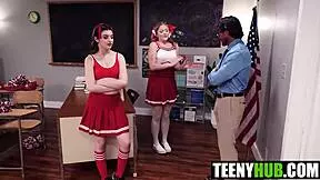 I caught Jill Taylor and Julia James with skirts up, then fucked both in class.