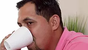 Ebony teen 18+ gives stepdads big cock head