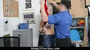 The officer reviews the security footage and finds the teen 18+ is guilty - shopliftersex