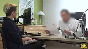 this loan4k delivery girl gonna handle your sausage with office blowjob