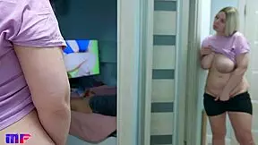 Stepdaughter With Big Tits Spies On Stepdad In Suggestive Moments