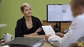 this loan4k delivery girl gonna handle your sausage with office blowjob