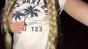 Blonde Babe Gets Lost In Jungle And Touches Her Pink Pussy And Natural Tits