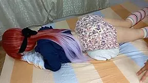 My stepdaughter, a virgin ballerina, uses her skirt in the gym to surprise me with an all-night performance on the bed