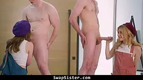 Boys Get Blowjobs and Orgy Assistance from Their Stepsisters in Swapsister
