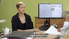 this loan4k delivery girl gonna handle your sausage with office blowjob