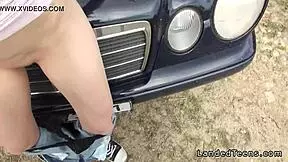 Stranded Teen 18+ Helped On The Hood Outdoor Pov