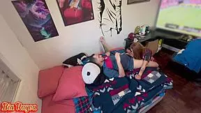 Teen gets her ass fucked doggystyle by a monster cock in a live brazilian sports event