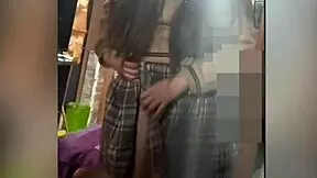please dont tell anyone we fucked instead of classes - 18-year-old girl gives ass in mirror