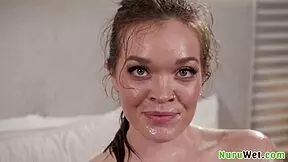 Katie kush victor ray slutty blonde teen 18+ masseuse suck huge dick and big balls during slippery wet massage