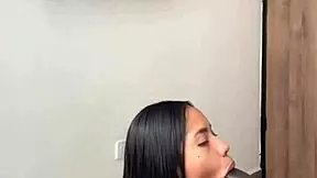 cute brunette enters stepbrothers room for sloppy blowjob -amateur couple- nysdel 😈