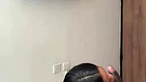 cute brunette enters stepbrothers room for sloppy blowjob -amateur couple- nysdel 😈