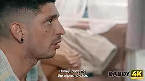 Blonde Czech Girlfriend Makes Art By Cheating With Her Old Daddy On Sofa!