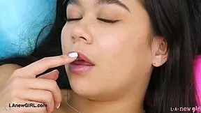 Super Cute Brunette Teen Shows Her Sexy Body In Casting