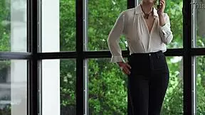 A submissive business woman is exposed in public wearing lingerie