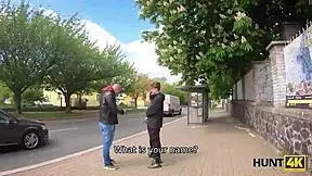 Girl turns slut for bus money!