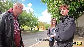 Girl turns slut for bus money!