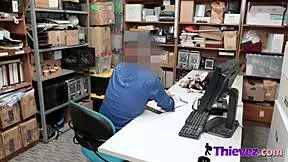 Jasmine got caught shoplifting and was taken for a hard banging.