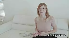 pov sucked and titfucked by perky freckled redhead teen amateur
