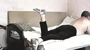 Teen virgin gets fucked doggystyle by old neighbor!