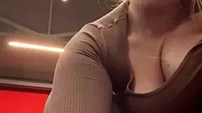 Young teen does extreme public masturbation and training at gym with fingering and orgasm