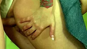 Russian slut gets ass fucked on kitchen table