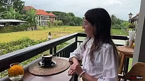 Eating pizza with cum on my face in a public cafe