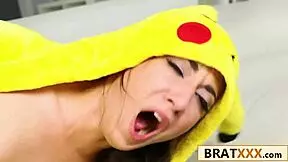 hunting down the tiny brunette led to hardcore fucking