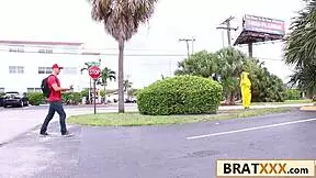 hunting down the tiny brunette led to hardcore fucking