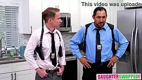 Bad babes confess to swap cops while sucking big cocks of Abby McCoy, Scarlett Rose, Juan Largo, Nick