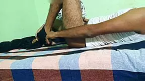 indian girl really enjoying that sexy doggy style with her husband's friend, moaning loudly