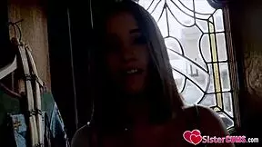 Bratty young stepsister aria lee punished for late arrival in garage