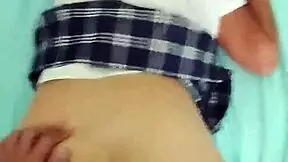 estudiante rica cogida en uniforme escolar completo