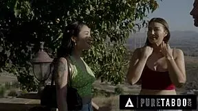 Bella Rolland caught stepsister Avery Black with creepy tour guide.