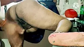 the indian desi mom is sucking and fucking hard in the kitchen