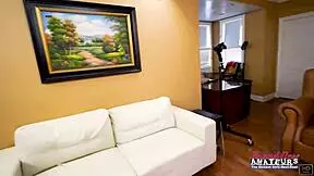 petite busty coed lauren sucks cock before banging and jizzing