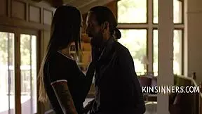 old guy fucks stepson's slut teen girlfriend in passionate encounter