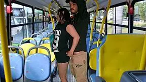Latina Student Roughly Banged on Public Bus!