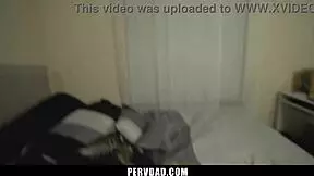 Twin stepdaughters fiercely compete for stepdad's huge cock.