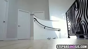 What are these stepsisters doing to their blindfolded stepdad?