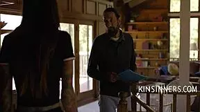 old guy fucks stepson's slut teen girlfriend in passionate encounter