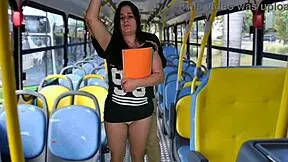 Latina Student Roughly Banged on Public Bus!