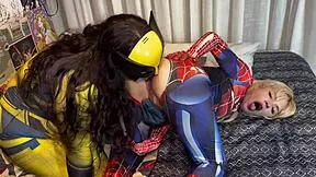 wolverine and spider woman without condoms for home, in wild cosplay fuck